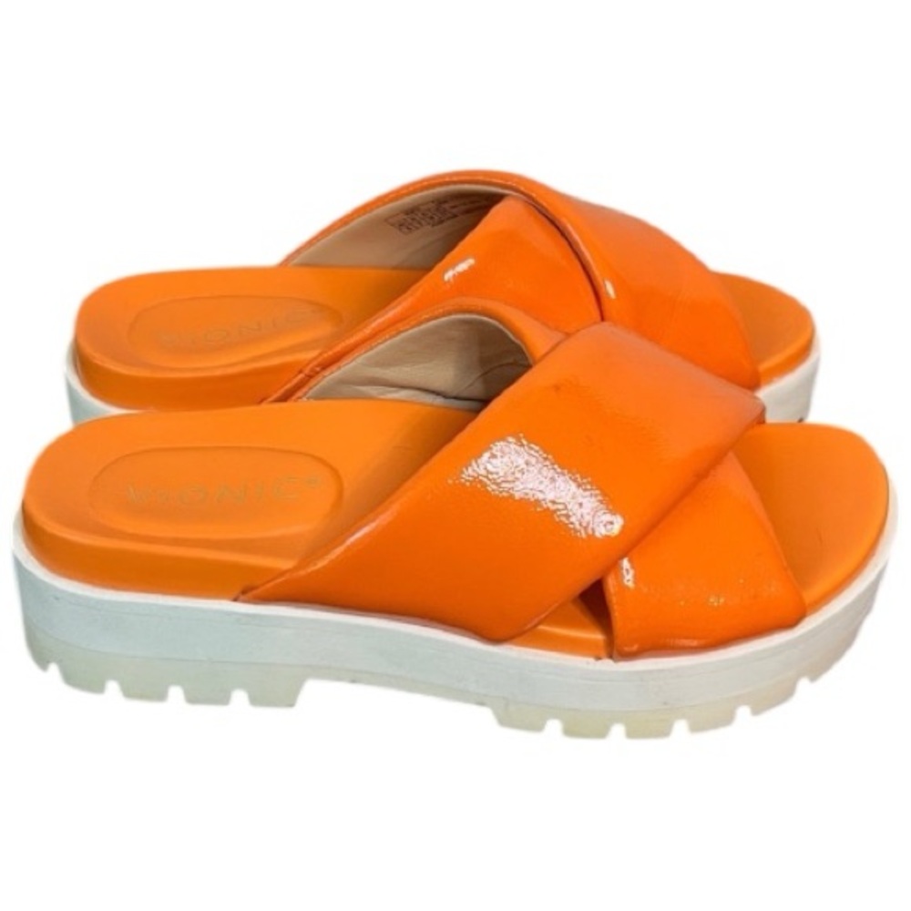 Vionic Vesta Platform 90’s Orange Marigold Comfort Slide Sandals Size 5 - Picture 2 of 10